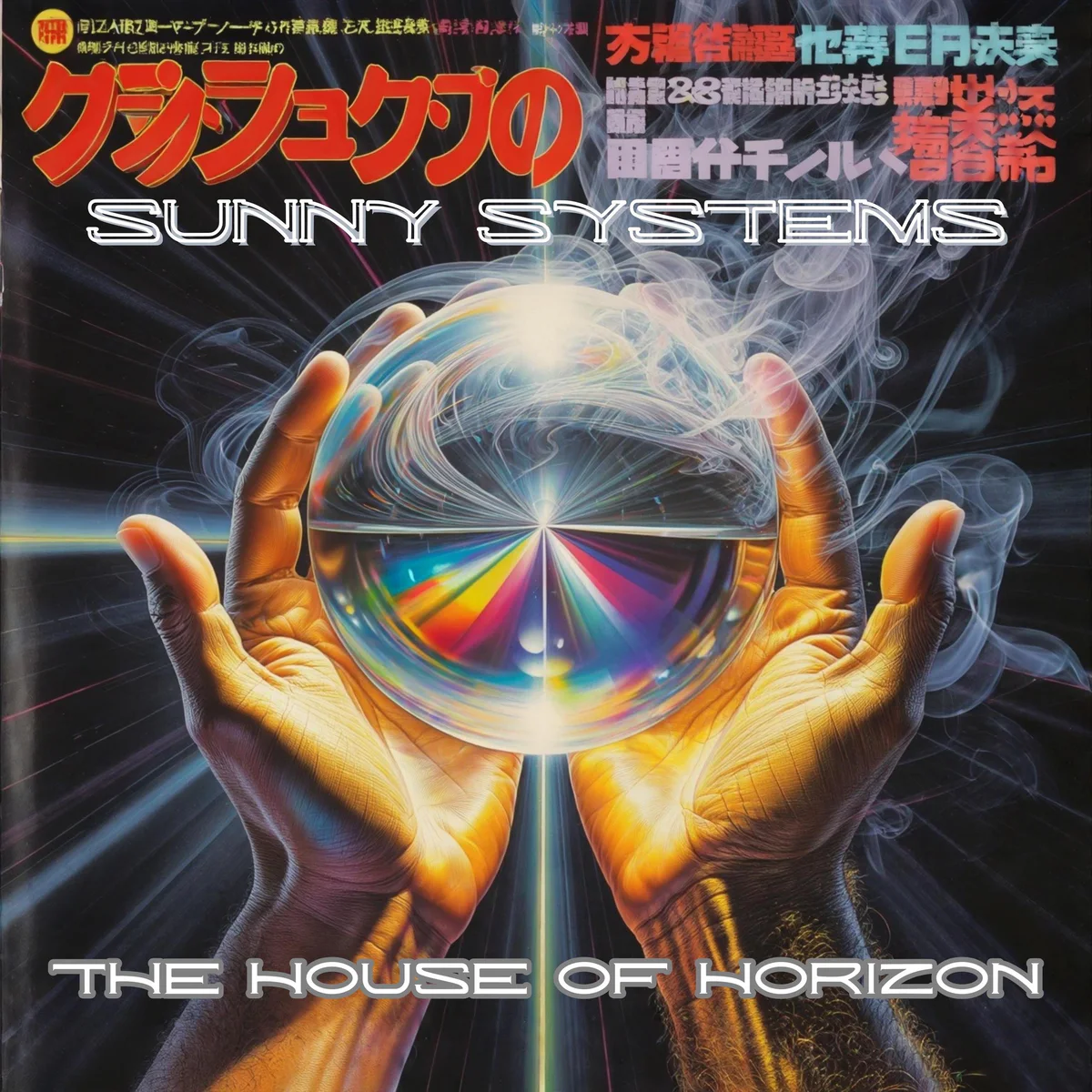 The House of Horizon by Sunny Systems. Album cover with hands around a glowing prism.
